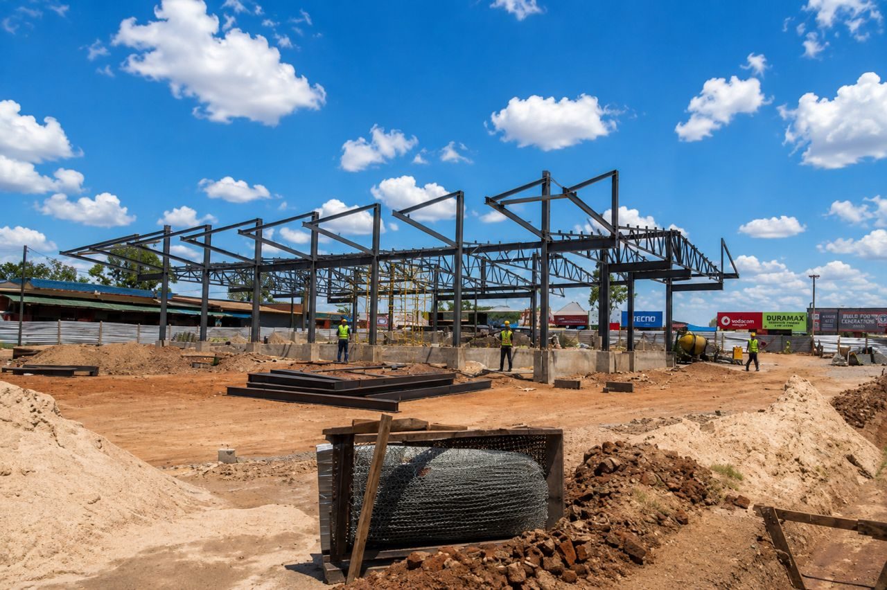 Structural steel fabrication and erection project in Zambia